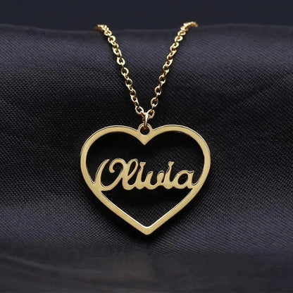 Custom Heart Name Necklace