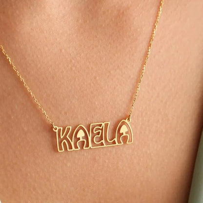Custom Hollow Name Necklace