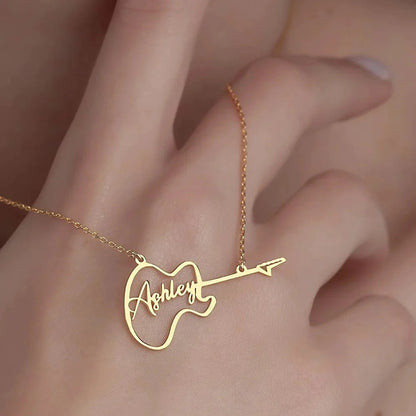 Custom Guitar Music Name Choker Necklace
