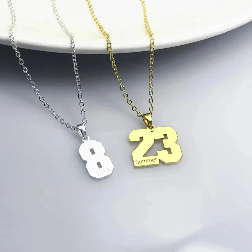 Custom Numbers Engraved Necklace