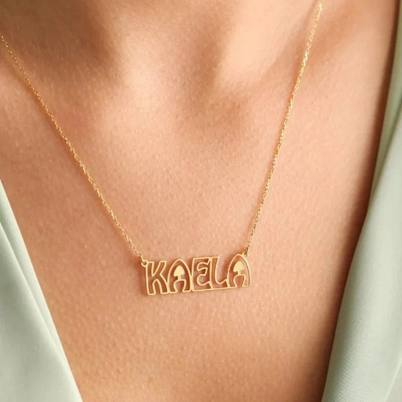 Custom Hollow Name Necklace