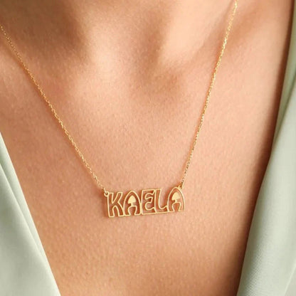 Custom Hollow Name Necklace