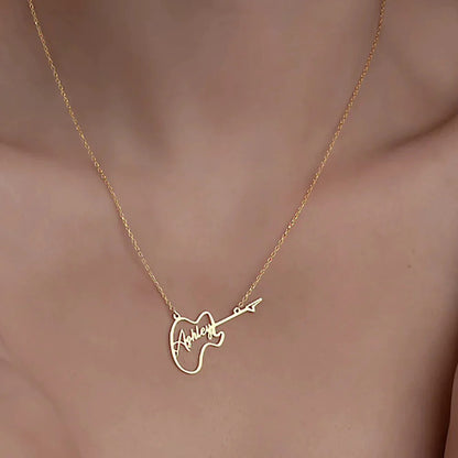 Custom Guitar Music Name Choker Necklace