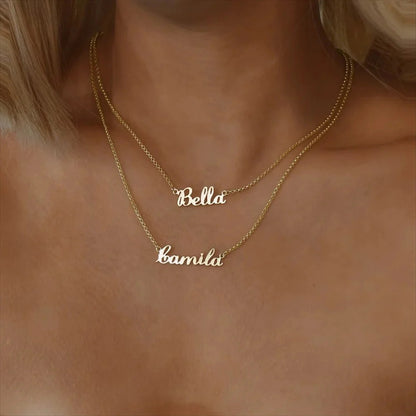 Custom Double Layer Name Necklace