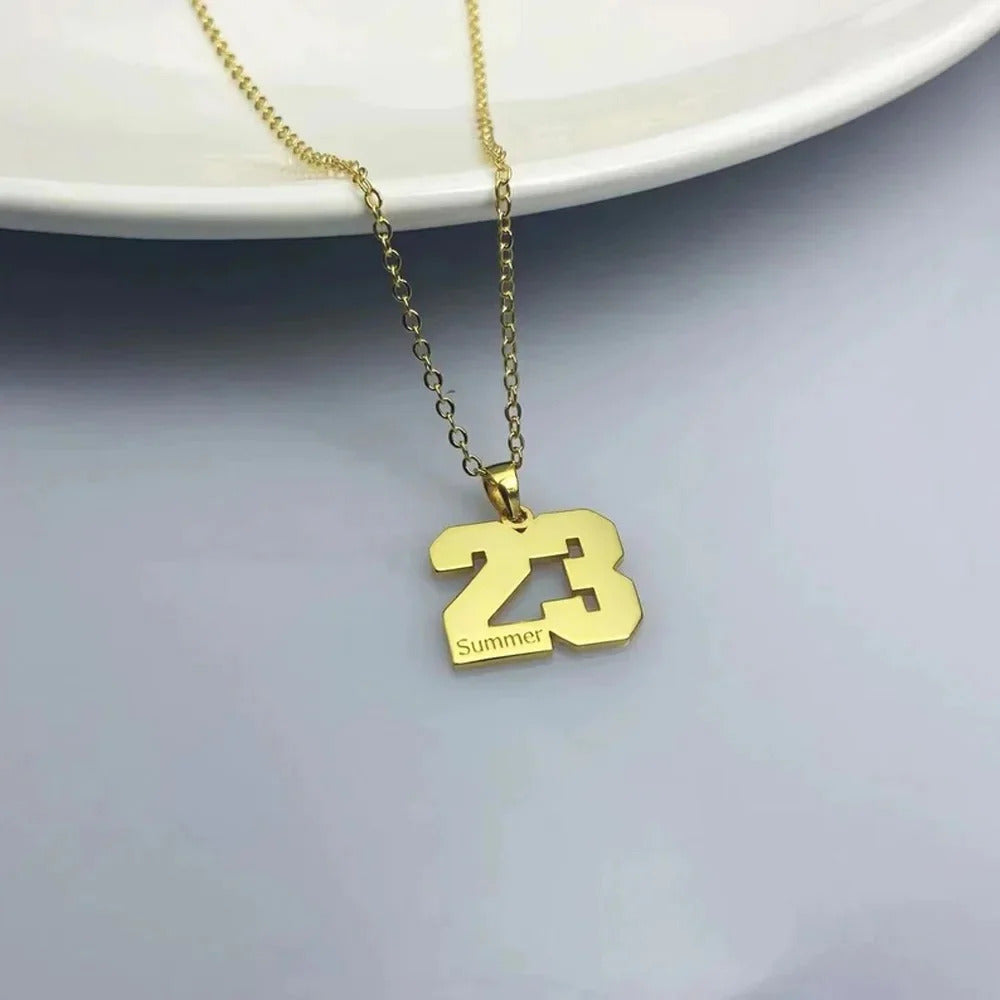 Custom Numbers Engraved Necklace
