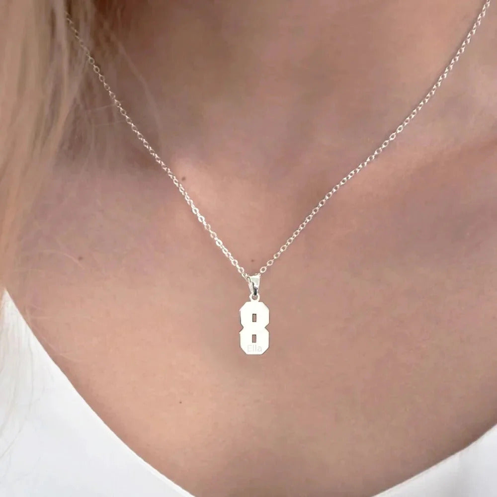 Custom Numbers Engraved Necklace