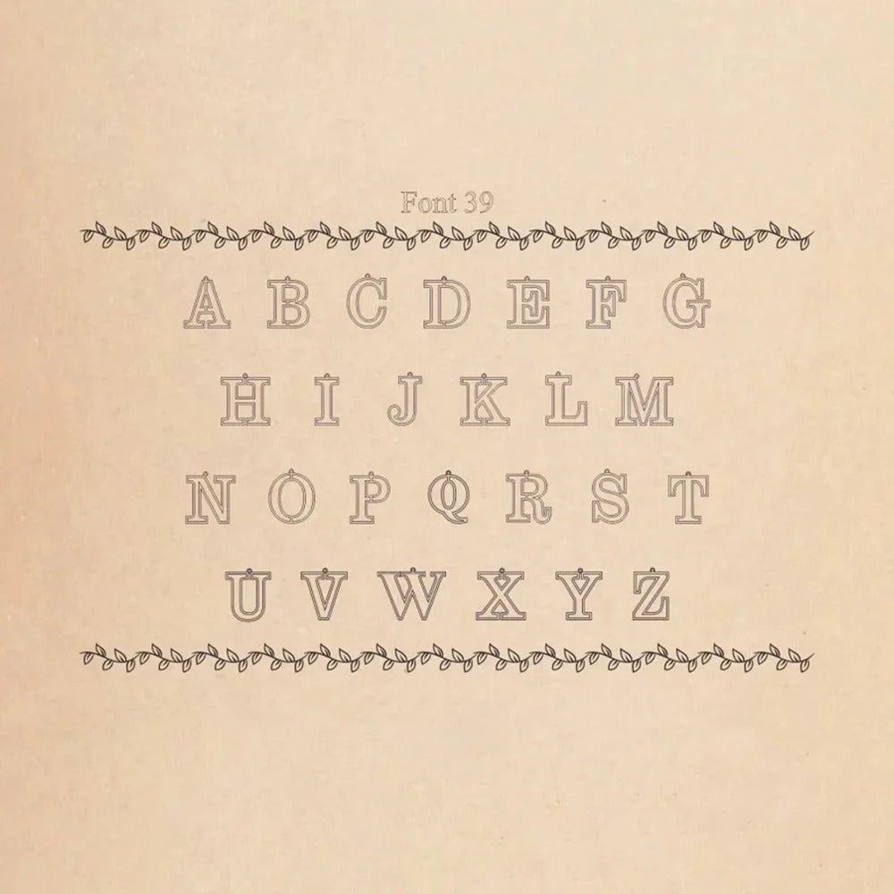 Personalized 26 Initials Hollows Pendant Necklace