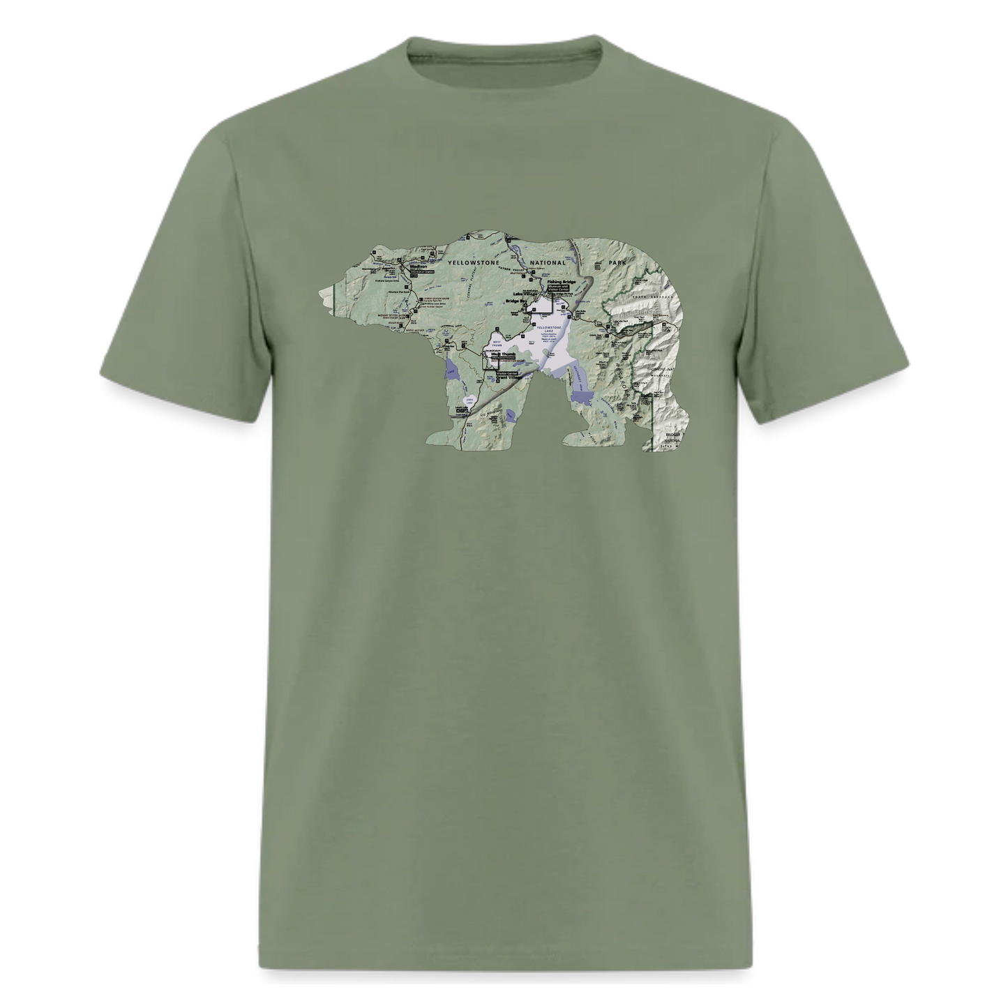 Yellow stone tshirt,Nature TShirt Bear Shirt Mens Gift  ,Adventure ,Traveler Camper unisex T shirts