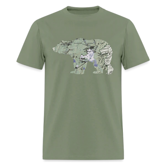 Yellow stone tshirt,Nature TShirt Bear Shirt Mens Gift  ,Adventure ,Traveler Camper unisex T shirts