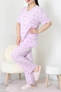 Modal Plus Size Pajama Set Lilac - Denoss