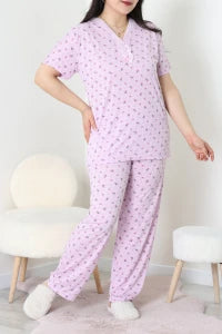Modal Plus Size Pajama Set Violet - Denoss