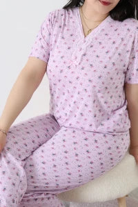 Modal Plus Size Pajama Set Violet - Denoss