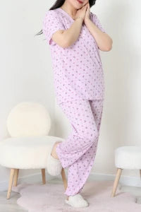 Modal Plus Size Pajama Set Violet - Denoss