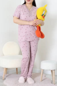 Modal Plus Size Pajama Set Pinky - Denoss