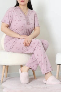 Modal Plus Size Pajama Set Pinky - Denoss