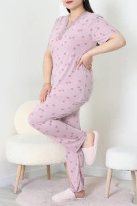 Modal Plus Size Pajama Set Pinky - Denoss