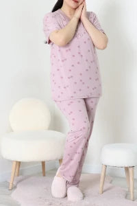 Modal Plus Size Pajama Set Pinky - Denoss