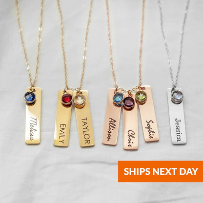 Personalized Mothers Day Gift with Kids Names Child Birthstone Charms