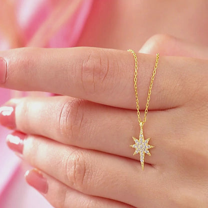 925 Sterling Silver Chain Polar Star Gold-Silver Necklace