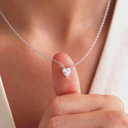 925 Sterling Silver Chain White Zircon Necklace