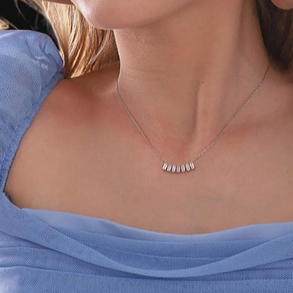 925 Sterling Silver Baguette Stone Diamond Mounted Necklace