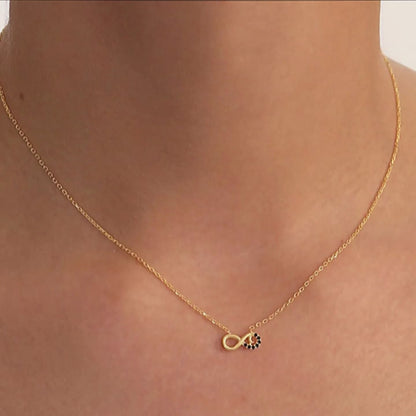 925 Sterling Silver Chain Gold Infinity Necklace