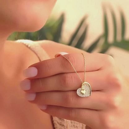 925 Sterling Silver Chain Dangle Heart Necklace