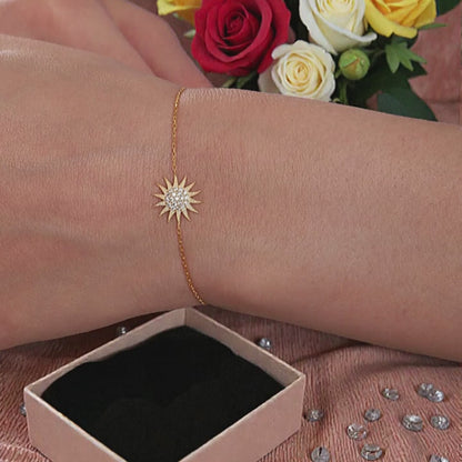 925 Sterling Silver Chain Sun Gold-Silver Bracelet