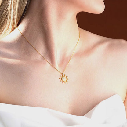 925 Sterling Silver Chain Sun Necklace