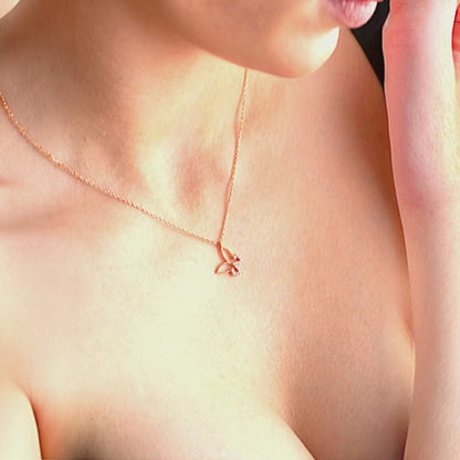 925 Sterling Silver Chain Zircon Butterfly Necklace