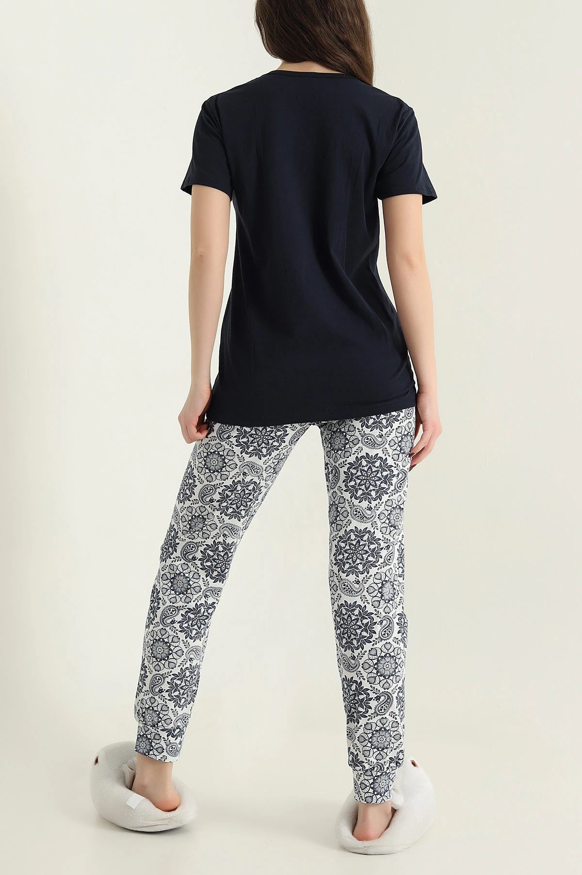 Perfectly Short Sleeve Single Jersey Women's Pajama Set - Denoss