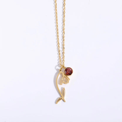 Custom Gold Birthstone Necklace