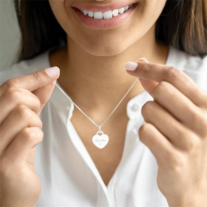 Heart Charm Personalized Message Necklace