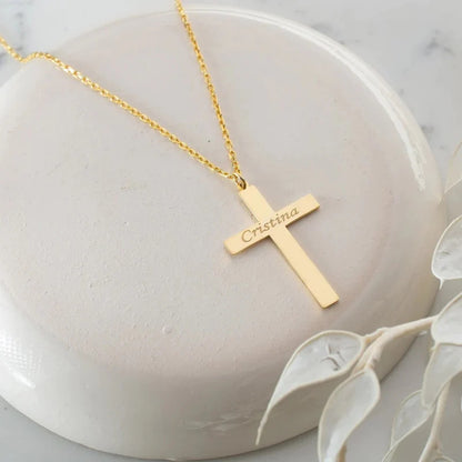 Custom Jesus Cross Name Pendant Necklace