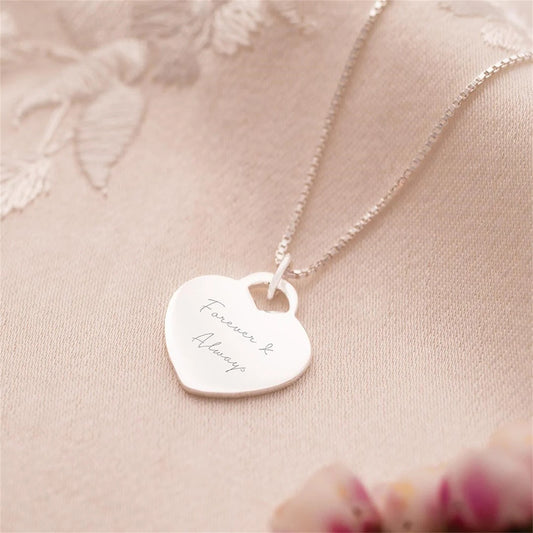 Heart Charm Personalized Message Necklace