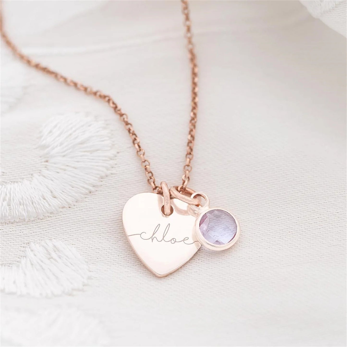 Heart and Birthstone Personalized Necklace