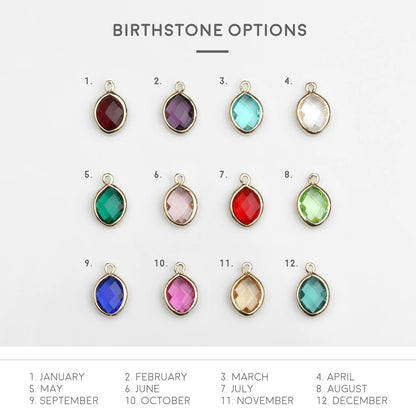 Personalized Letter Leaf Necklace With Birthstones