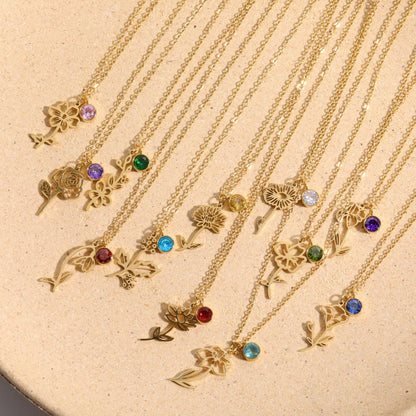 Custom Gold Birthstone Necklace