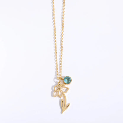 Custom Gold Birthstone Necklace