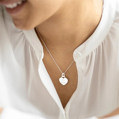 Heart Charm Personalized Message Necklace
