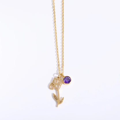 Custom Gold Birthstone Necklace
