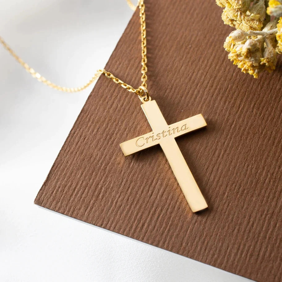 Custom Jesus Cross Name Pendant Necklace