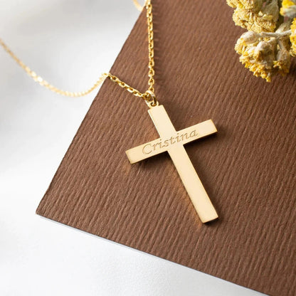 Custom Jesus Cross Name Pendant Necklace