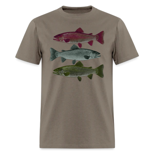 3 fish ,Fishing T Shirt Men , Trout Fade , Fisherman Gift,Adventure ,Traveler Camper unisex T shirts