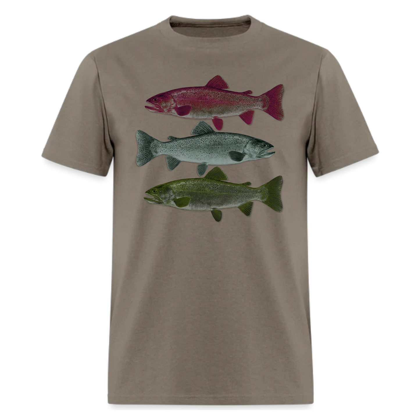 3 fish ,Fishing T Shirt Men , Trout Fade , Fisherman Gift,Adventure ,Traveler Camper unisex T shirts