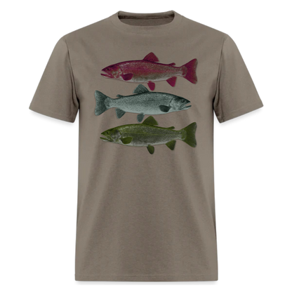 3 fish ,Fishing T Shirt Men , Trout Fade , Fisherman Gift,Adventure ,Traveler Camper unisex T shirts