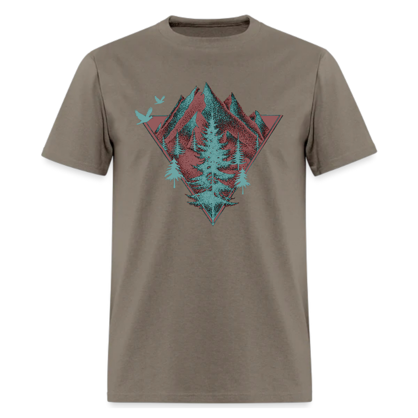 Triangle and Pines,Nature Tshirt,Men’s Graphic Tees