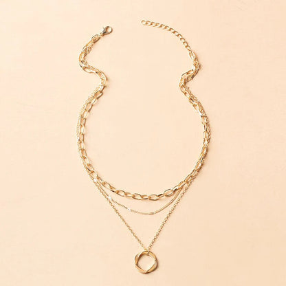 Gold Silver Layered Choker Necklace