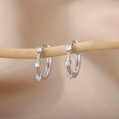 Zircon Hoop Earrings