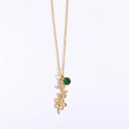 Custom Gold Birthstone Necklace